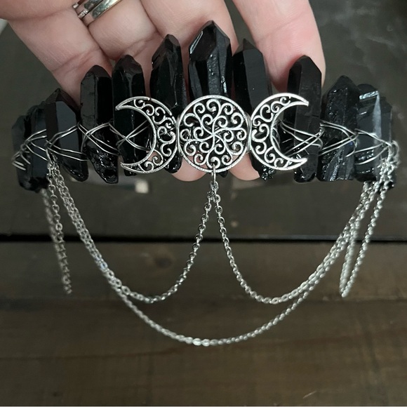 Raw Crystal Quartz headband Tiara/crown - Picture 4 of 5